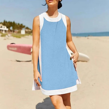 Ensemble détente deux pièces sans manches avec short colorblock