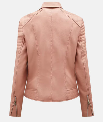 Veste de motard femme chic en cuir synthétique