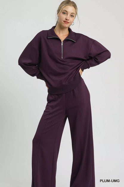 Sweat-shirt décontracté confortable à demi-fermeture éclair