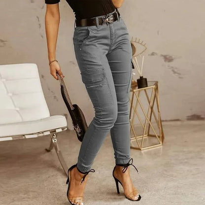 Jeans Cargo Ajustés Premium pour Femmes