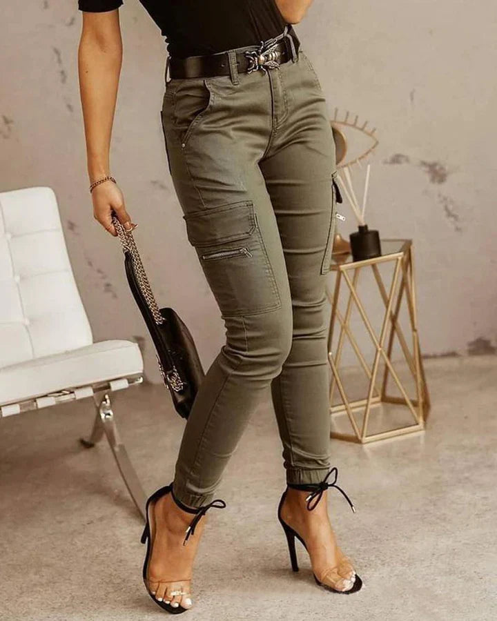 Jeans Cargo Ajustés Premium pour Femmes