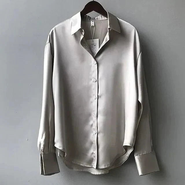 Blouse Décontractée Élégante en Satin Femmes