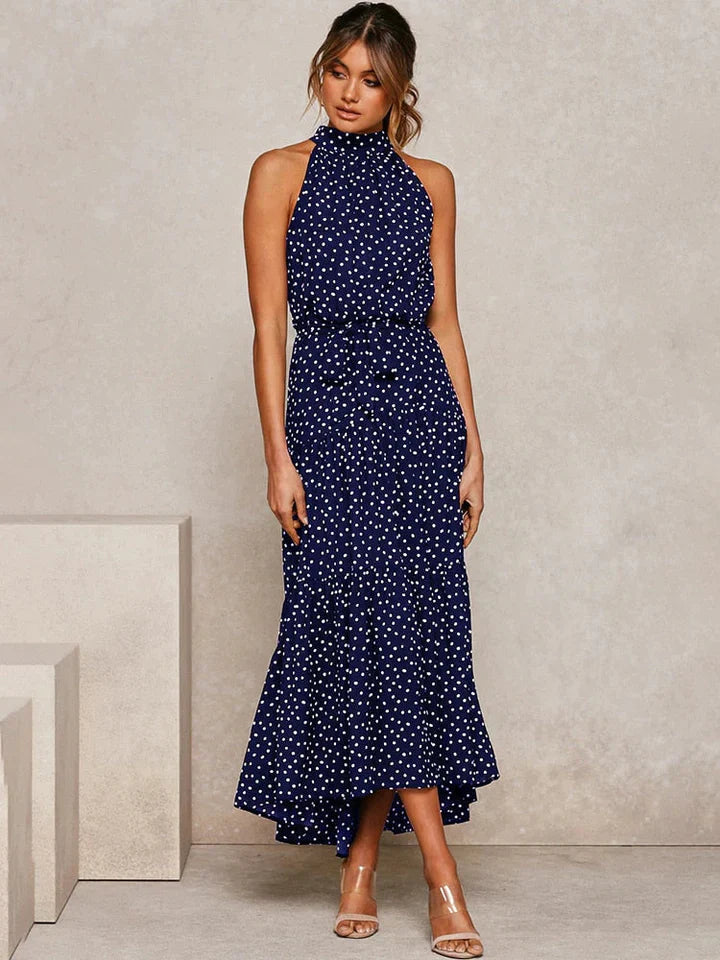 Robe d'été légère et impeccable à pois pour femmes