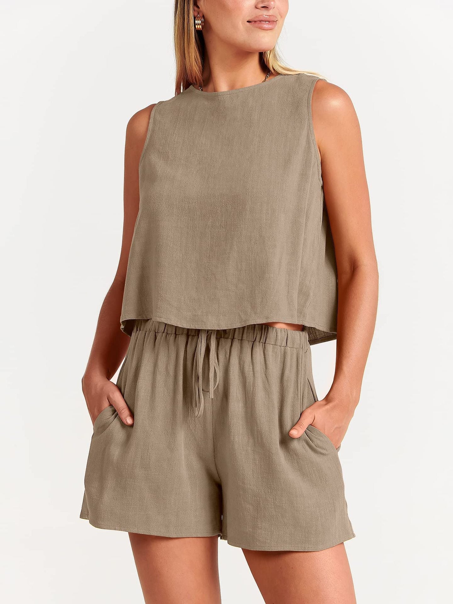 Ensemble Sans Manches À Haut Court Et Short Femmes