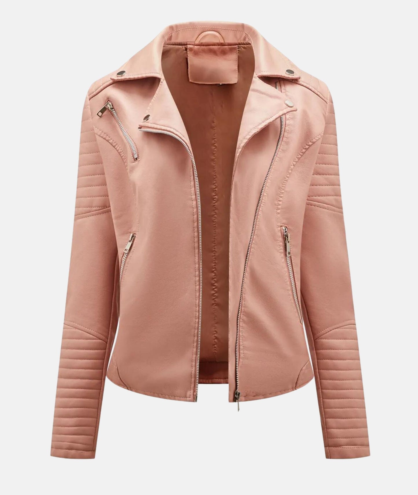 Veste de motard femme chic en cuir synthétique