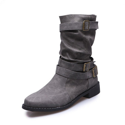 Bottes chevilles en cuir chic avec détail boucle