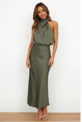 Robe Midi Satin Luxe pour Femmes