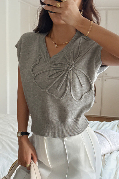 Gilet en maille décontracté à col en V confortable