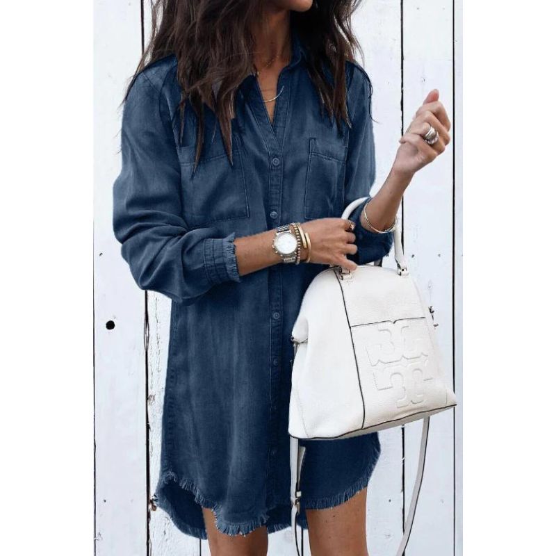 Robe Chemise en Denim Classique Femmes