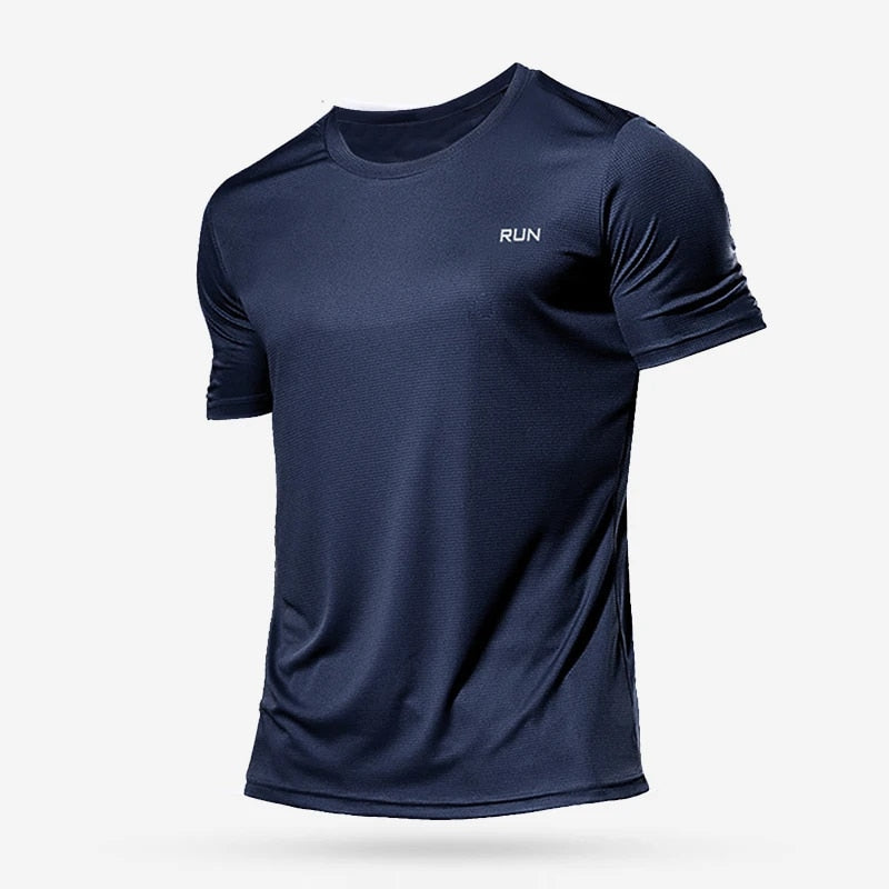 T-shirt de Sport à Imprimé Lettre Bleue Hommes