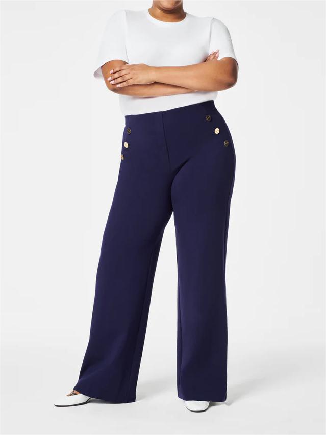 Pantalon large taille haute avec confort ventre caché