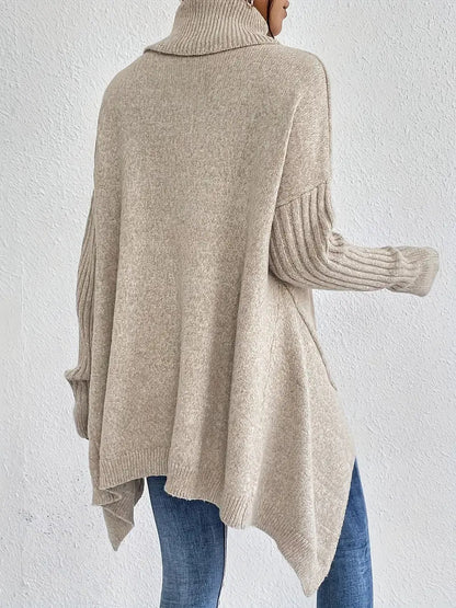 Pull à col roulé long et confortable pour un usage quotidien