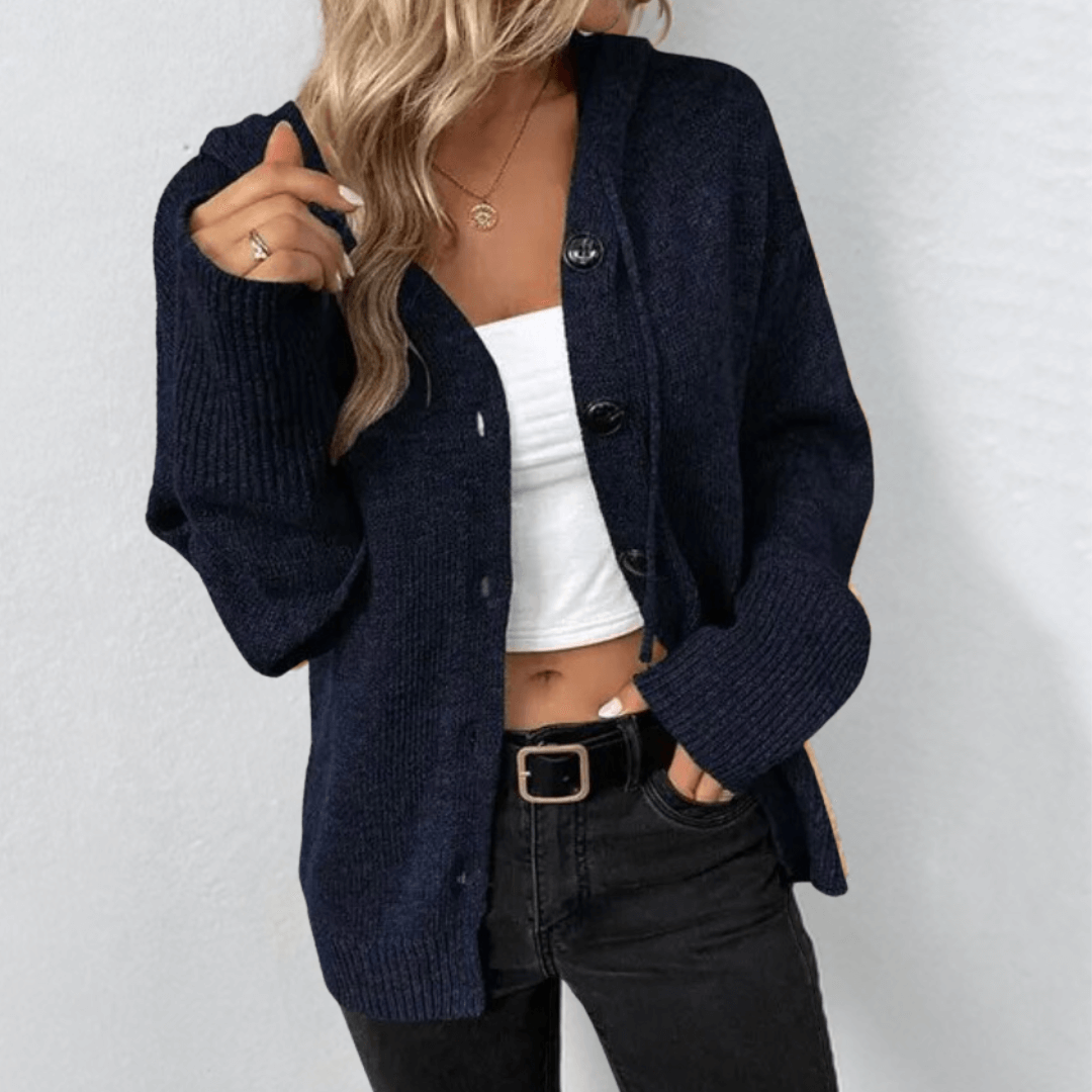 Cardigan boutonné en tricot confortable pour femmes