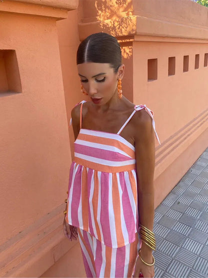 Ensemble d'été deux pièces imprimé vif