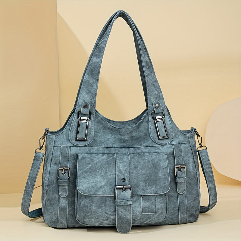 Sac Cabas Vintage en Cuir Synthétique pour Femmes