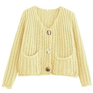 Cardigan boutonné confortable et chic pour femmes avec poches