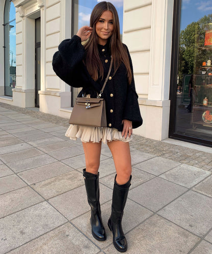 Robe chic beige d'inspiration fauteuil à bascule