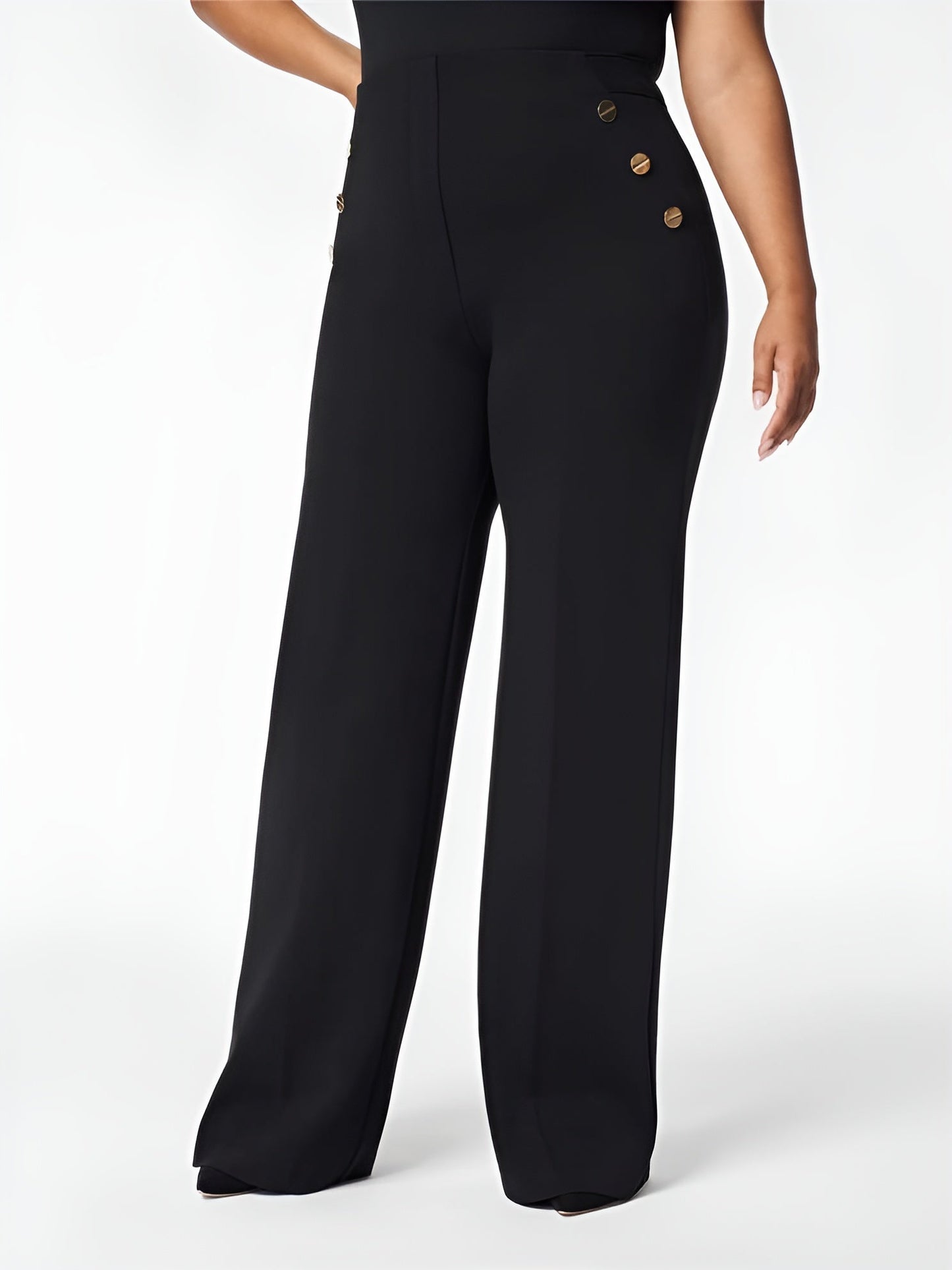 Pantalon large taille haute avec confort ventre caché