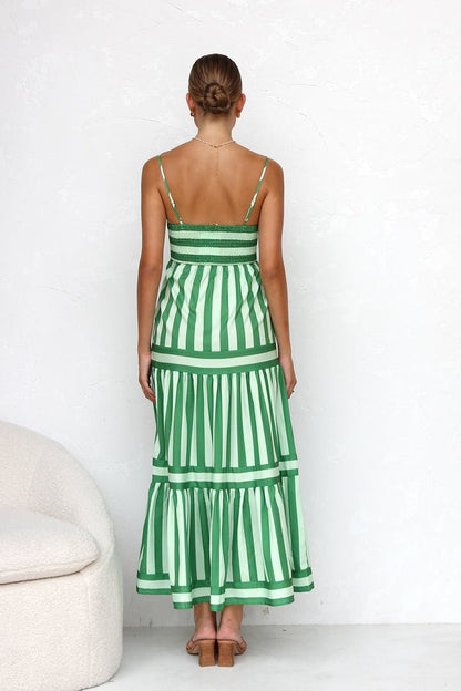 Robe midi décontractée à rayures