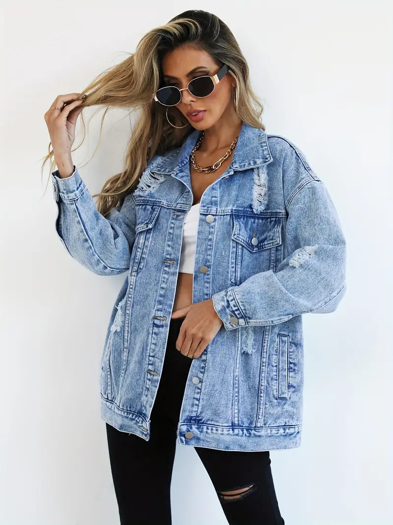 Veste en Jean Oversize Tendance pour Femmes