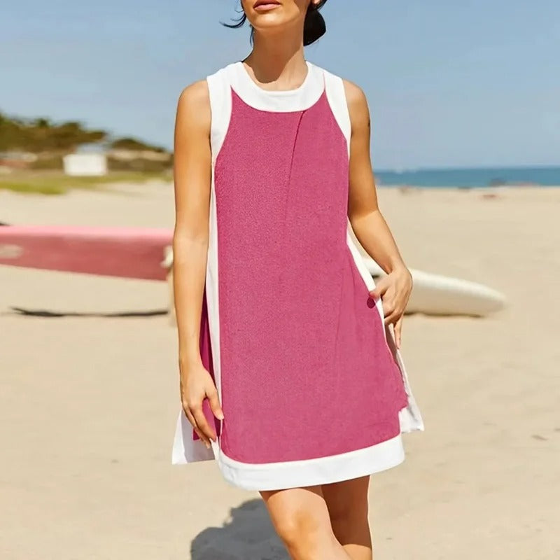 Ensemble détente deux pièces sans manches avec short colorblock