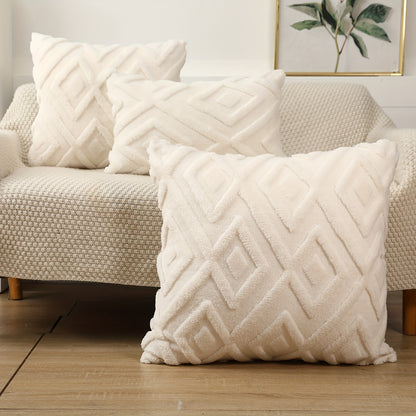 Housses De Coussin Velours Neige Douces 2pcs