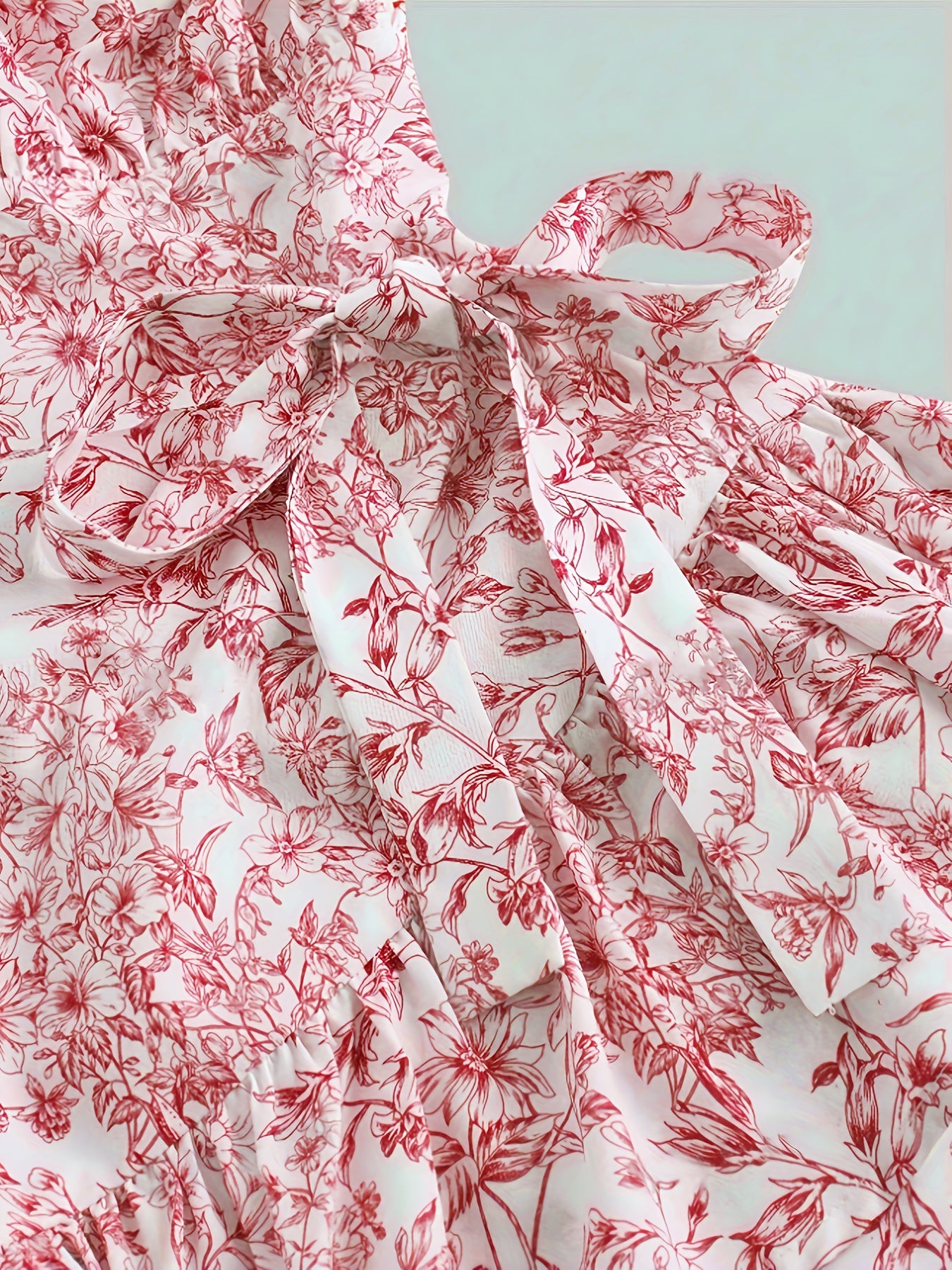 Robe Mini Florale à Col Halter et Empiècement Pour Femme