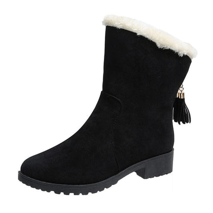 Bottes courtes en peluche douillette pour femmes, chaleur hivernale