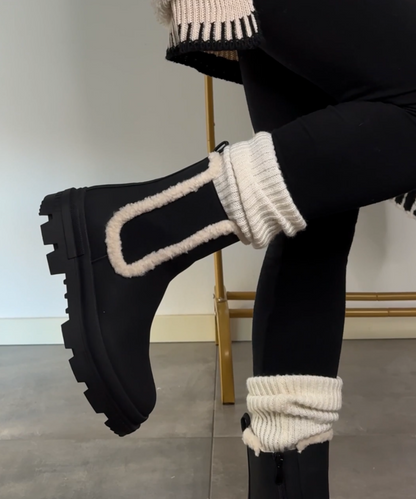 Bottes cheville chic en cuir noir