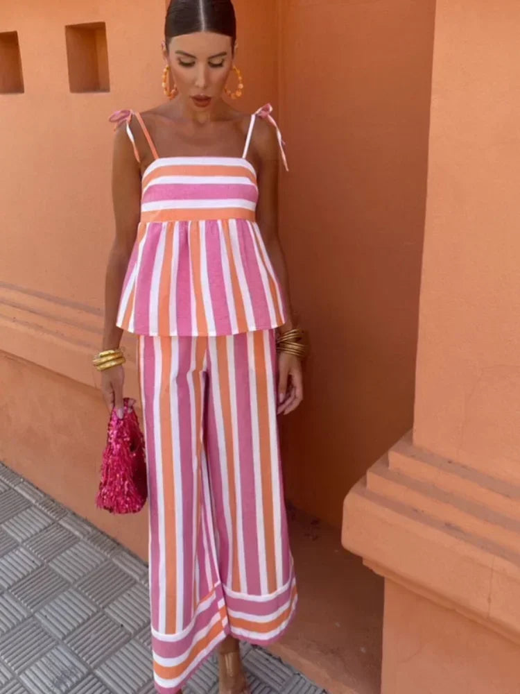 Ensemble d'été deux pièces imprimé vif