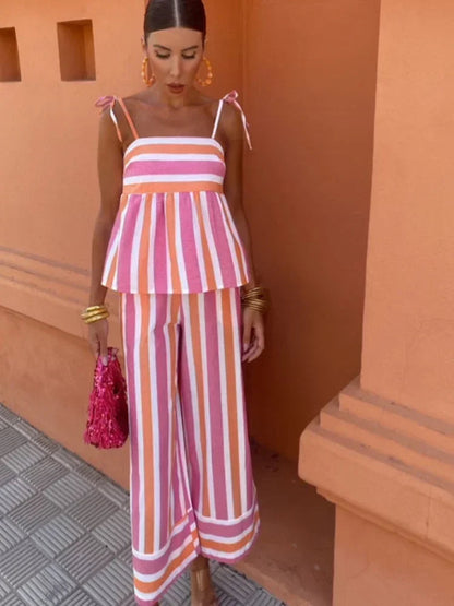 Ensemble d'été deux pièces imprimé vif