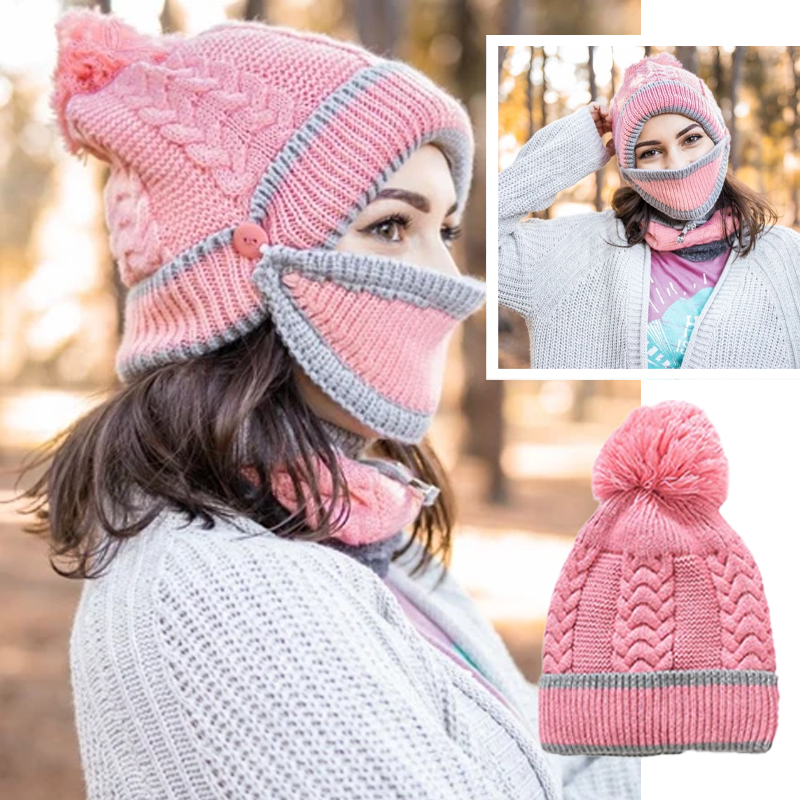 Ensemble confortable bonnet en tricot et écharpe d'hiver pour femmes