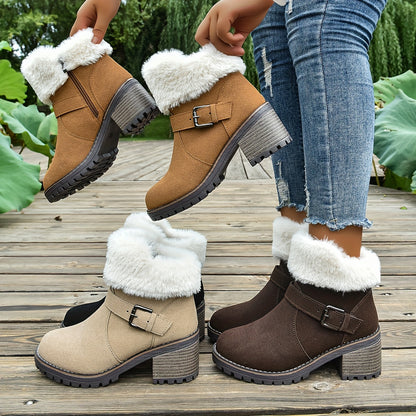 Bottes à Talon Compensé Taille Large pour Femme