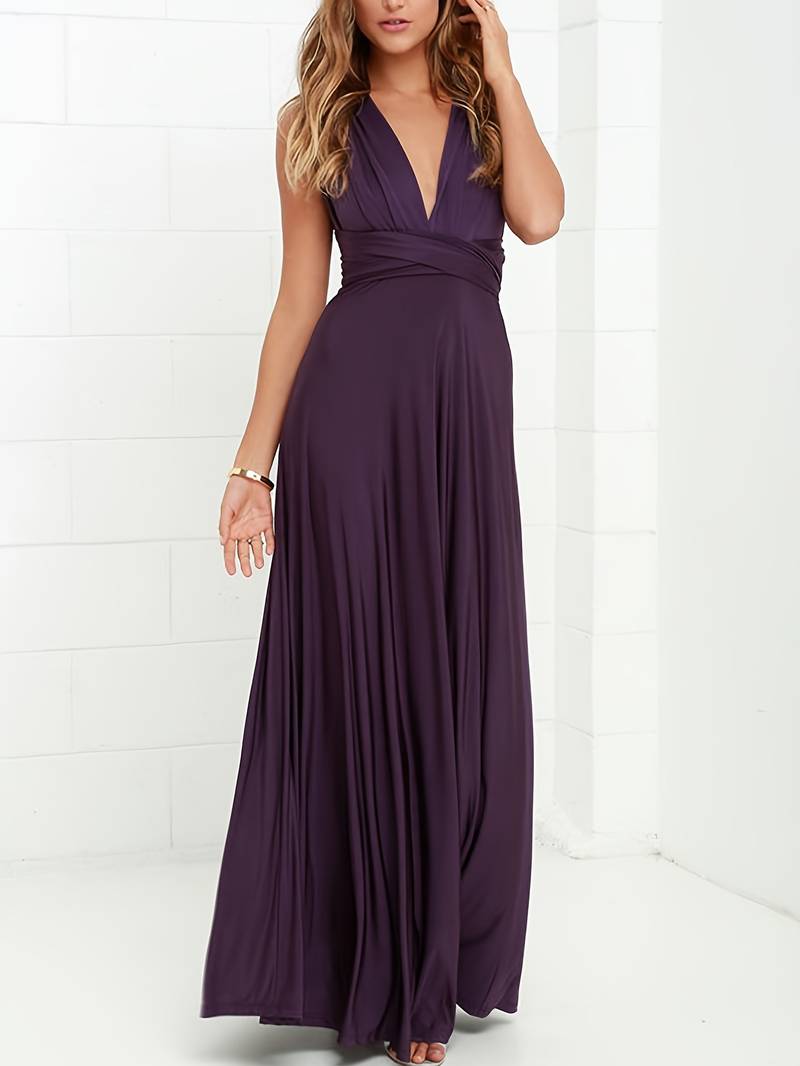 Robe Longue Fluide Convertible Gracieuse pour Femme