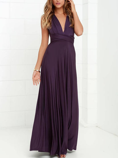 Robe Longue Fluide Convertible Gracieuse pour Femme