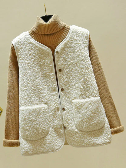 Cardigan D’Hiver Sans Manches En Laine Femme