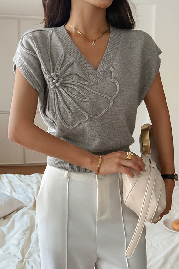 Gilet en maille décontracté à col en V confortable