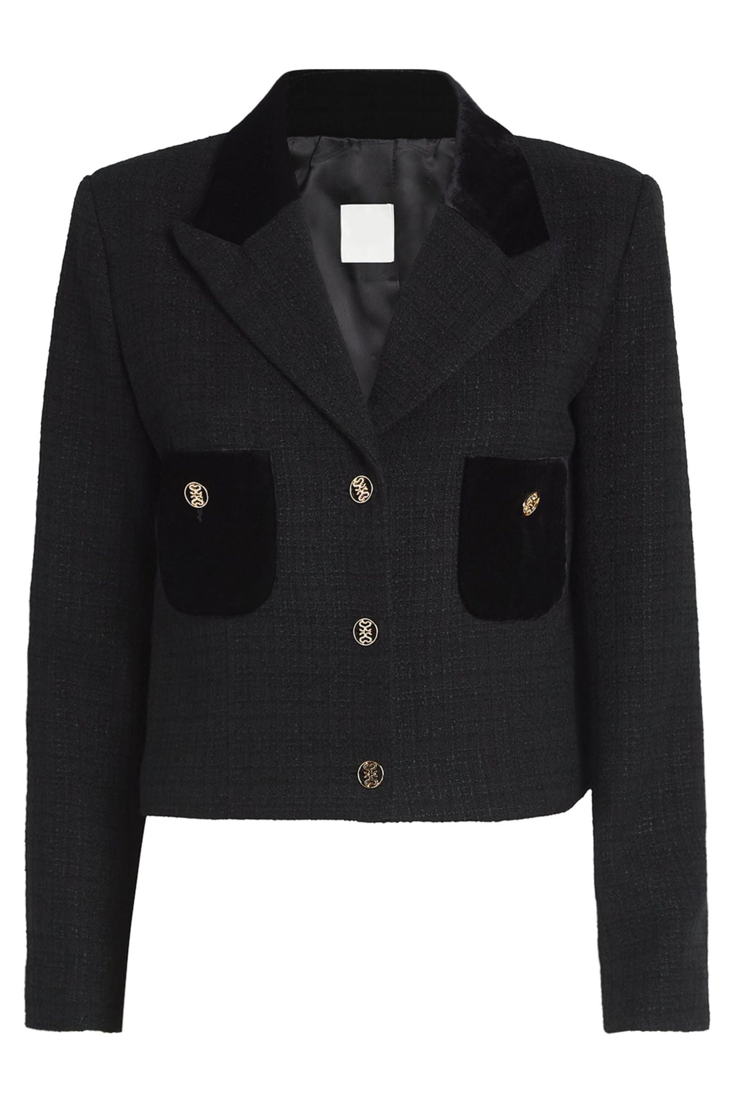 Veste en velours avec détails de boutons en métal