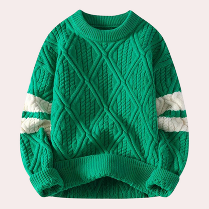 Pull Tricoté à Col Rond Élégant pour Homme