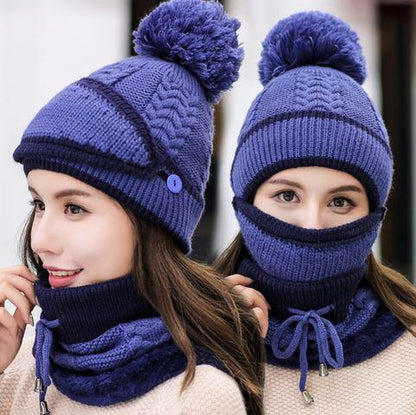 Ensemble confortable bonnet en tricot et écharpe d'hiver pour femmes