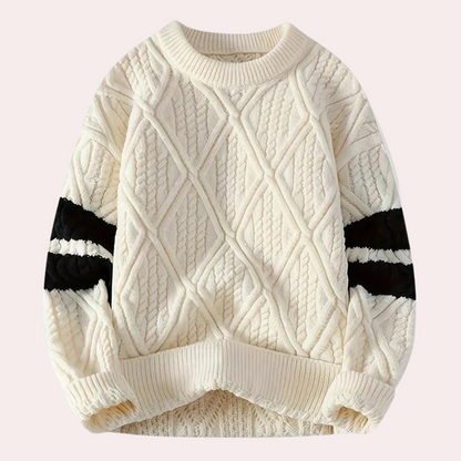 Pull Tricoté à Col Rond Élégant pour Homme