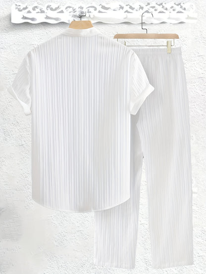 Ensemble Moderne à Col Chemise et Pantalon pour Homme