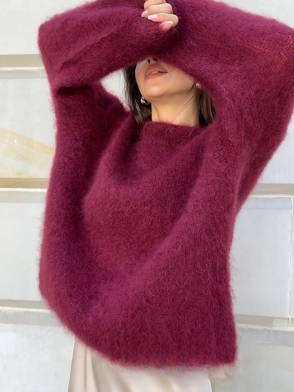 Pull en maille de mohair doux et confortable
