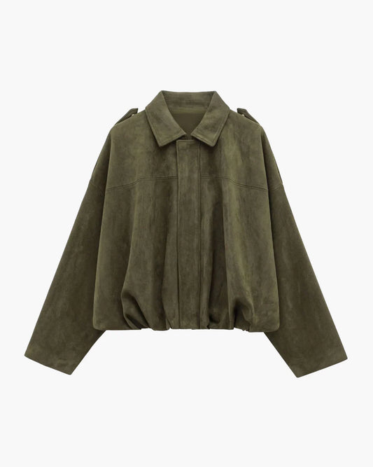 Blouson Aviateur en Daim pour Femme