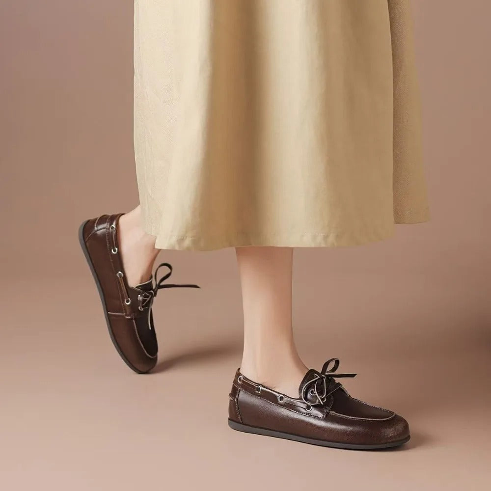Mocassins plats classiques en cuir pour femmes