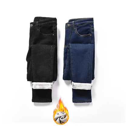 Jeans Doublés en Fleece Douillette pour Femmes