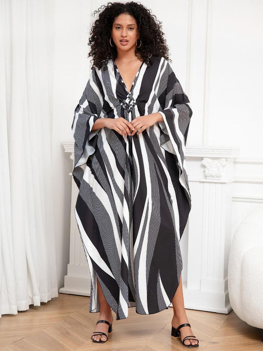 Robe longue fluide en microfibre aérienne