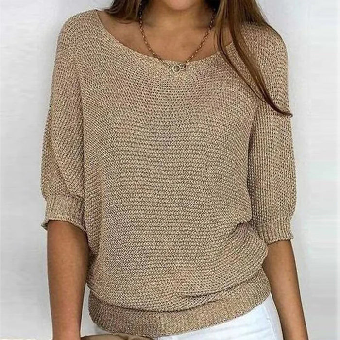 Pull Ultra Doux à Manches Trois Quarts Femmes