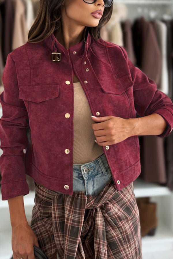 Veste décontractée chic à manches longues avec boutons