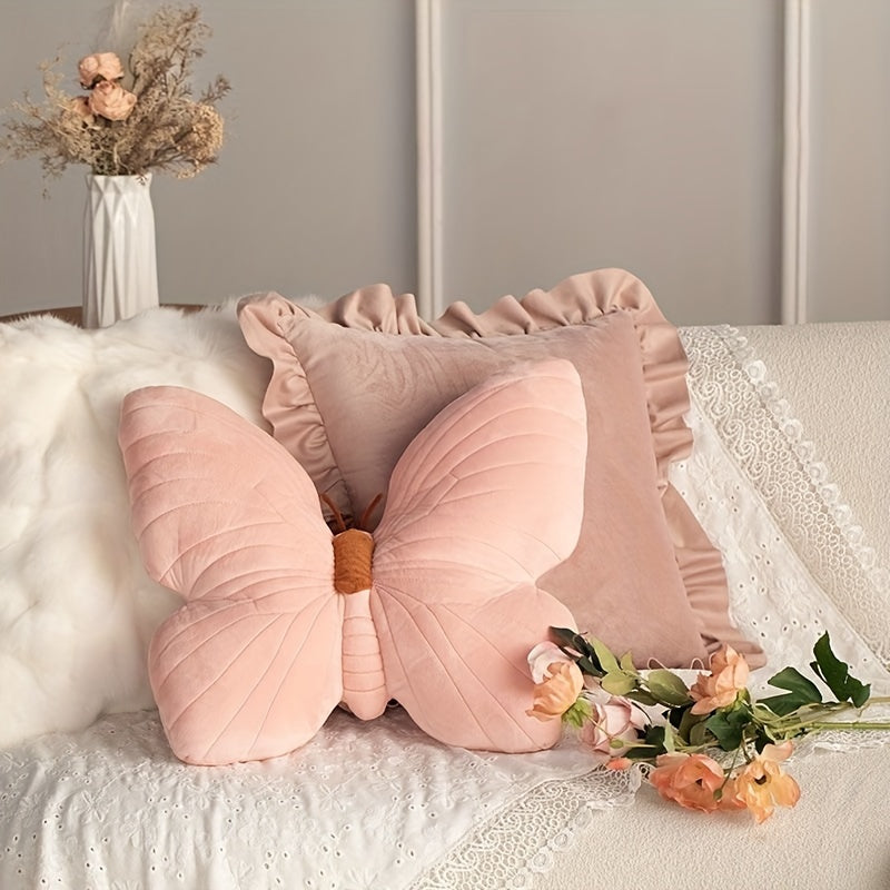 1pc Coussin décoratif moderne en forme de papillon brodé